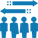 Icon of people standing with arrows going in both directions.