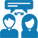 Icon of two people talking to each other.